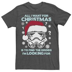 Men's Star Wars Storm Trooper Droids Christmas Tee Star Wars Christmas, Star Wars Stormtrooper, Star Wars Tshirt, Storm Trooper, Halloween Party Themes, Dallas Stars, All I Want For Christmas, Long Sleeve Flannel, Mens Plaid