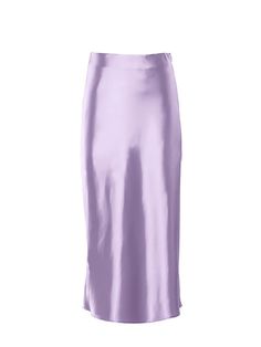 Purple Satin High Waisted Office Midi Skirt    Note! The correct way to wear it is: the zipper is on one side, not on the back. Office Midi Skirt, Summer Long Skirt, Office Skirts, Guys In Skirts, Womens Long Skirt, Ladies Office, Long Skirt Summer, Silk Midi Skirt, Fashion 90s