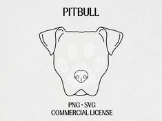 a drawing of a dog's head with the words pitbull on it