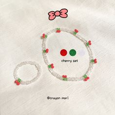 🍒🎉 Introducing our cherry-themed jewelry collection! Our hand-made 💍📿 bracelets, rings, anklets, and chokers are perfect for adding a pop of color to your outfit. Made with high-quality materials that are built to last, these pieces are crafted with care and attention to detail. We recommend matching our cherry set with the daisy bracelet! 🌸 Don't they look so cute together?! 🥰 ️ Please note that colors may appear slightly different from the picture, but the swatches show the closest real-life color. 👸🏻 All our jewelry is one size fits all, but we're happy to customize them just for you! Order now and add some sweetness to your life with our cherry-themed jewelry collection! 🛍️🎁 Handmade Cherry Colored Round Bead Jewelry, Trendy Handmade Cherry Jewelry, Trendy Handmade Cherry-colored Jewelry, Cute Handmade Cherry Jewelry, Trendy Cherry Adjustable Jewelry, Trendy Adjustable Cherry Jewelry, Daisy Bracelet, Pola Gelang, Themed Jewelry