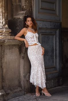 Calling all espresso martini girlies! New dresses, sets, and more for the bride and her tribe just hit. Tired Skirt, Lace Maxi Skirt, White Lace Maxi