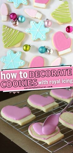 how to decorate cookies with royal icing on the cookie sheet and then bake