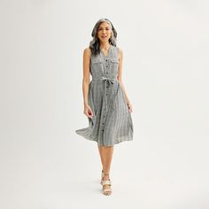 You'll love the tailored style of this women's Croft & Barrow shirtdress. Click on this WOMEN'S GUIDE to find the perfect fit and more! FEATURES Tie-front sash Unlined Y-neck Button front SleevelessFIT & SIZING 45-in. length from shoulder to hem Midi length hits below the knee Back-elastic waistbandFABRIC & CARE Polyester Machine wash Imported Size: X Large. Color: Lt Beige. Gender: female. Age Group: adult. Boho Tiles, Tailored Style, Black Texture, Petite Size Chart, Black Textures, Womens Size Chart, Croft & Barrow, Shirtdress, Petite Size