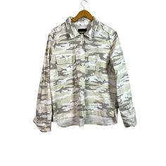 Sanctuary White Green Camo Shacket Button Down Shirt Jacket Size Medium Nwt New With Tags. In The Color Neutral Camouflage. Collared. Long Sleeve. Front Button Closure. Front Chest Pockets. Style #Xj0442a32507. From Smoke-Free/Pet-Free Home. Bundle & Save Offers Are Welcomed Green Camo, White Green, Chest Pocket, Shirt Jacket, Camouflage, Button Downs, Camo, Button Down Shirt, Womens Tops