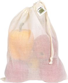 a white bag with an apple on it