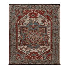 This 10x12 rug is a grand new entry to Rug & Kilim’s Burano collection. Hand-knotted in wool.  Further on the Design:   This rug is inspired by antique Persian rugs of Heriz-Serapi provenance. It carries an interesting contemporary approach to their regal medallion style in a more modern color palette of red, blue & white. A keen eye will note that the rug captures the warmth and presence of this style with a rich new texture. Black fringes on the borders mark our signature weft in this collecti 10x12 Rug, Persian Style Rug, Modern Color Palette, Persian Style, Red Blue White, Antique Persian Rug, Indian Rugs, Persian Rugs, Rugs And Carpet