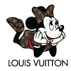 the logo for louis vuitton with an image of mickey mouse on it's chest