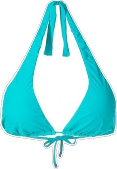 Turquoise Halter Neck Swimwear For Poolside, Turquoise Halter Neck Swimwear For Summer, Blue Triangle Top Swimwear With Drawstring, Blue Halter Top With Tie Back For Sunbathing, Turquoise Halter Neck Swimwear For Swimming, Blue T-back Halter Top For Poolside, Blue Tie Back Halter Top For Beachwear, Blue Tie Back Halter Top For Poolside, Blue Beachwear Halter Top With Tie Back