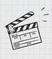 a drawing of a movie clapper