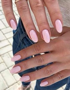 nails, nail inspo, pink nails, almond, baby pink, pink, clean #nails #nailispiration #nailart #pink #spring #almondshapenails Light Pink Gel Nails Almond, Clean Girl Pink Nails, Plane Pink Nails, Pink Clean Nails, Clean Pink Nails, Basic Nails Pink, Nails Almond Color, Almond Baby Pink Nails, Cute Pink Nails Almond