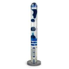 star wars r2d2 toothbrush holder in clear plastic with blue and white trim