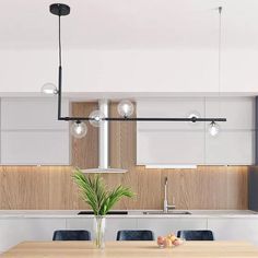 Modern Linear Chandelier - 6/8 Lights Glass Shade Island Light In Black/Gold 6 / Black Kitchen L Shape, Pendant Light Set, Fitted Bedrooms, Linear Pendant Light, Pendant Light Styles, Craft Lights, Design Line, Island Lights, Luminous Colours