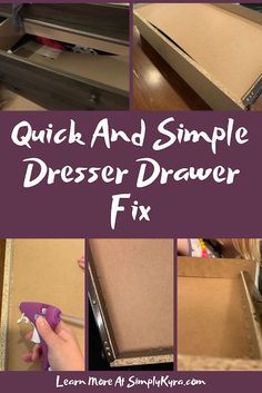 quick and simple dresser drawer fix