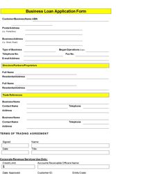 a loan application form is shown in yellow