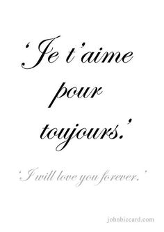 a black and white photo with the words je t aime pour touyois