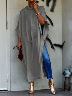 Maxi Shirts, Bat Sleeve, Clothes Women, Long Shirt Dress, Moda Vintage, Style Maxi Dress, Long Shirt, Batwing Sleeve, Fashion Clothes