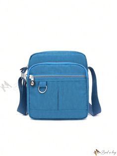 Bird in Bag - Water-Resistant Nylon Crossbody Bag for Women Functional Blue Shoulder Bag With Mobile Phone Holder, Blue Nylon Shoulder Bag For Outdoor, Functional Blue Nylon Shoulder Bag, Blue Rectangular Nylon Shoulder Bag, Blue Nylon Rectangular Shoulder Bag, Blue Functional Portable Shoulder Bag, Blue Nylon Bag With Zipper Pocket, Blue Nylon Crossbody Shoulder Bag, Versatile Blue Portable Shoulder Bag