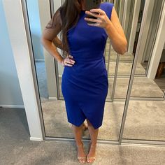 Sloan Dress From Banana Republic- Size 2 In A Rich Blue. Structured Dress With Pleating In Front And Back. Fold Over Detail In The Front. Never Been Worn! Structured Dress, Dress With Pleats, Fold Over, Blue Dresses, Banana Republic, Color Blue, Size 2, Womens Dresses, Women Shopping