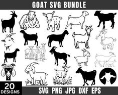 goat svg bundle with various farm animals