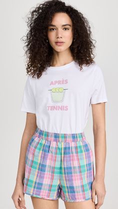 KULE The Modern Après Tennis Tee | Shopbop Relaxed Fit Short Sleeve T-shirt For Daywear, Cotton Crew Neck Tops For Daywear, Cotton Tops Crew Neck For Daywear, Graphic Print Relaxed Fit Tops For Daywear, Sporty Relaxed Fit Tops For Daywear, Casual Graphic Print Tops For Daywear, Graphic Print Tops For Summer Daywear, Casual Tops With Graphic Print For Daywear, Casual Daywear Tops With Graphic Print