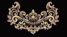 an ornate design on a black background