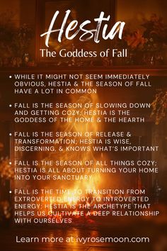 the goddess of fall poem written in front of a fireplace