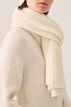 Teddy textured scarf. Wrap around your neck for full coverage and extra warmth. Teddy texture adds fullness to scarf. Wear with teddy beanie hat. ABLQ3F9 - 77% virgin wool / 19% silk / 4% polyamide- Casual comfort- Luxury at a great price- Length - 72 inches- Width - 13 1/2 inches Comfort Luxury, Dress With Cardigan, Winter Accessories, Sale House, Beanie Hats, Cashmere, Lounge Wear, Vogue, Silk