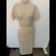 Cream Peplum Lace Pencil Skirt Full Back Zip New W/Tags. Matches The Cream Lace Blouse I Also Have For Sale. Fitted Feminine Pencil Skirt For Formal Occasions, Feminine Fitted Pencil Skirt For Formal Occasions, Elegant Lace Pencil Skirt, Chic Fitted Lace Pencil Skirt, Feminine Fitted Pencil Skirt, Feminine Fitted Pencil Skirt For Party, Elegant Fitted Lace Skirt, Elegant Fitted Beige Pencil Skirt, Elegant Cream Pencil Skirt For Spring