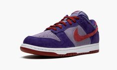 The Nike Dunk Low “Plum 2020” is a design plucked from Nike’s archives and given a wide scale release in February 2020.  Originally included as part of 2001’s “Ugly Duckling” pack, the “Plum” colorway, along with many early-2000s Japan-only co. jp Dunks, featured eccentric color combinations that quickly became the talk of the sneaker world for their exclusivity and premium build.  The modern release features the same upgraded materials and skinny tongue as the original model.  Supple purple sue Plum Shoes, Ugly Duckling, Purple Suede, 12th Man, Nike Dunk Low, Purple Hues, Nike Cortez Sneaker, Dunk Low, Nike Dunk