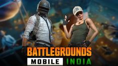 two people standing next to each other with the words battlegroundss mobile india