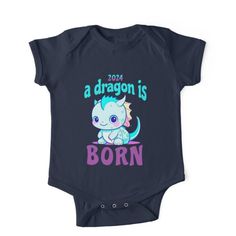 Soft and durable One-Piece - Short Sleeve kids clothing. Solid colors are 100% cotton, heather colors are cotton blends. Range of color options. Cute kawaii blue baby dragon, to welcome all the newborns during 2024 a dragon is born. The Chinese New Year for 2024 celebrates the Wood Dragon. Blue Cotton Onesie With Character Print, Blue Short Sleeve Onesie With Letter Print, Cute Blue Onesie For All, Cute Blue Unisex Onesie, Unisex Blue Cotton Onesie, Kawaii Blue, Wood Dragon, Boy Nursery Themes, Nursery Theme