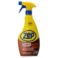 the zep leather cleaner is ready to use