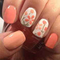 Spring nails | See more at http://www.nailsss.com/colorful-nail-designs/2/ Summer Nail Art, Spring Nail Art, Flower Nail Art, Fabulous Nails