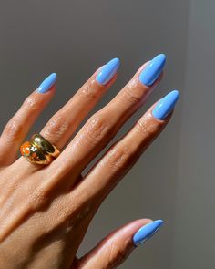 Cornflower Blue Nails, Blue Wedding Nails, Blue Gel Nails, Nagellack Trends, Nagel Tips, Smink Inspiration, Simple Gel Nails, Summery Nails, Casual Nails