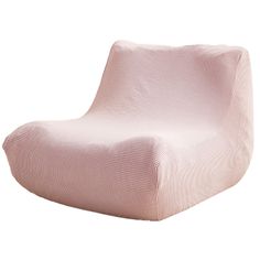 an upholstered pink chair on a white background