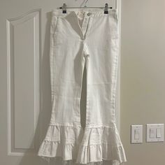 Excellent Condition. White Jeans. Flare Bottom. Perfect For Summer! Cinq A Sept, White Jumpsuit, Bell Bottom, Jeans Color, Jeans Flare, Colored Jeans, Bell Bottoms, Flare Jeans, Boot Cut