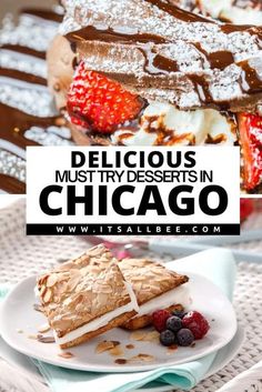 delicious desserts in chicago with text overlay