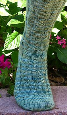 Ravelry: Waterfall Cable Sock pattern by Emmy Coplea Sock Patterns, Summer Lovin, Patterned Socks, Stockinette Stitch, Knitting Inspiration, Knitting Patterns Free, Free Knitting