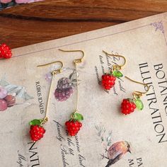 Cute raspberry earrings red berry earrings fruit earrings summer earrings gift for her Length:3 CM-6CM Width:1.5cm Cute Berry Colored Jewelry With Fruit Design, Cute Berry-colored Jewelry With Fruit Design, Cute Red Earrings With Fruit Design, Raspberry Earrings, Summer Fruit Earrings, Berry Earrings, Fruit Earrings, Earrings Summer, Summer Earrings