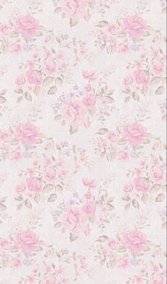 a white wallpaper with pink flowers on it