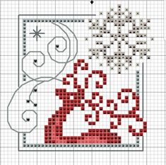 a cross stitch pattern with an image of a vase