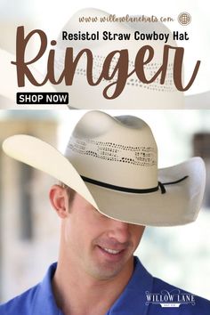 Its body is crafted from7X Bangora straw. It has a 4 1/4" brim and a 4 1/4" Regular Oval Crown, Cattleman Profile 7. Double Rr, Mens Western Style, Race Day Hats, Mens Western Wear