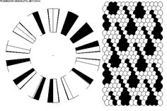 the pattern is shown in black and white, with an image of a circular design