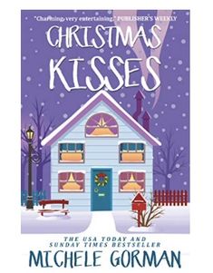 the christmas kissess by michele gornan is shown in front of a snowy house