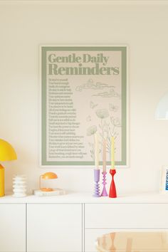 Sage Green Gentle Reminder Poster, Daily Affirmations, Danish Pastel Decor, Apartment Aesthetics Happy Movie, Positive Wall Art