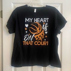 Perfect For The Ultimate Basketball Fan - Mom! 100% Cotton Graphic Tee, Never Worn But Laundered Once. Size 2xl. Length Is More Of A Cropped Length Hit At Waist On Average Person. Length From Shoulder To Bottom Of Shirt Is 24”. Basketball Aunt Shirt Ideas, Sporty Orange Top, Basketball Girlfriend Shirts, Aunt Shirt Ideas, Basketball Tee Shirts, Basketball Girlfriend, Basketball Mom Shirts, Aunt Shirt, Mom Ideas