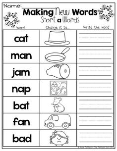 the worksheet for making new words that are fun to read and practice with