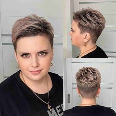 Short Haircut Ideas, Obličejové Masky, Undercut Hairstyle, Chubby Face Haircuts, Chubby Face, Stylish Short Hair, Edgy Haircuts, Short Blonde Haircuts