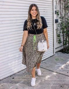 Plus-koon Muoti, Outfit Curvy, Chique Outfit, Leopard Print Skirt, Elegante Casual, Outfits Verano, Curvy Girl Fashion