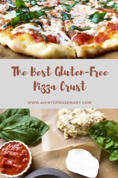 the best gluten - free pizza crust is made with fresh basil and cheese